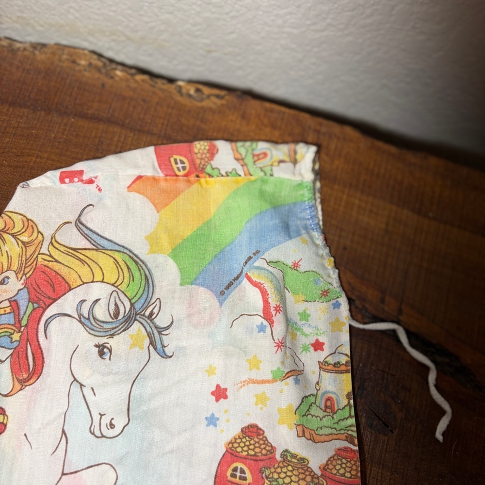 Vintage 1983 Hallmark Rainbow Brite Fitted Twin Bed Sheet - Picture 5 of 5